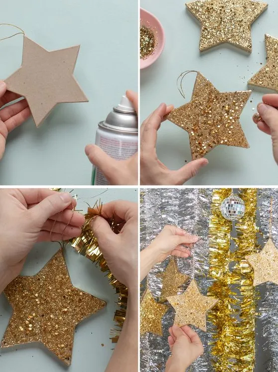 Estrelas DIY decoração de ano novo