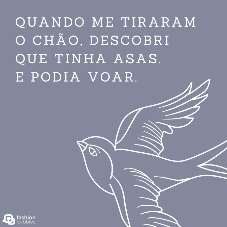 Mensagem de superação: Quando me tiraram o chão, descobri que tinha asas. E podia voar.
