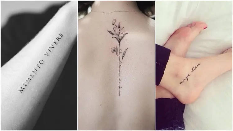 três opções de tatuagem escrita em latim
