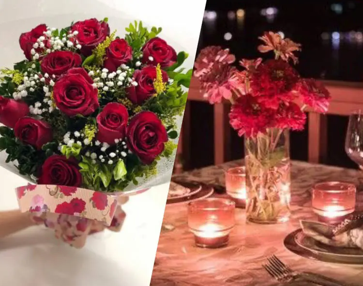 Buquê de Flores e Jantar Romântico