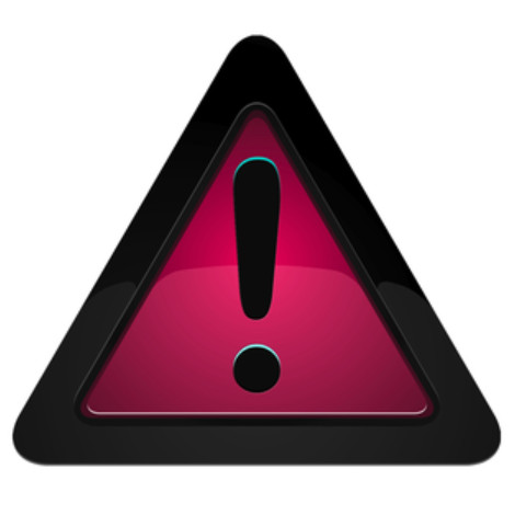 Símbolo do Dia Internacional Contra a LGBTfobia, triângulo rosa com uma borda preta e um ponto de exclamação preto dentro.