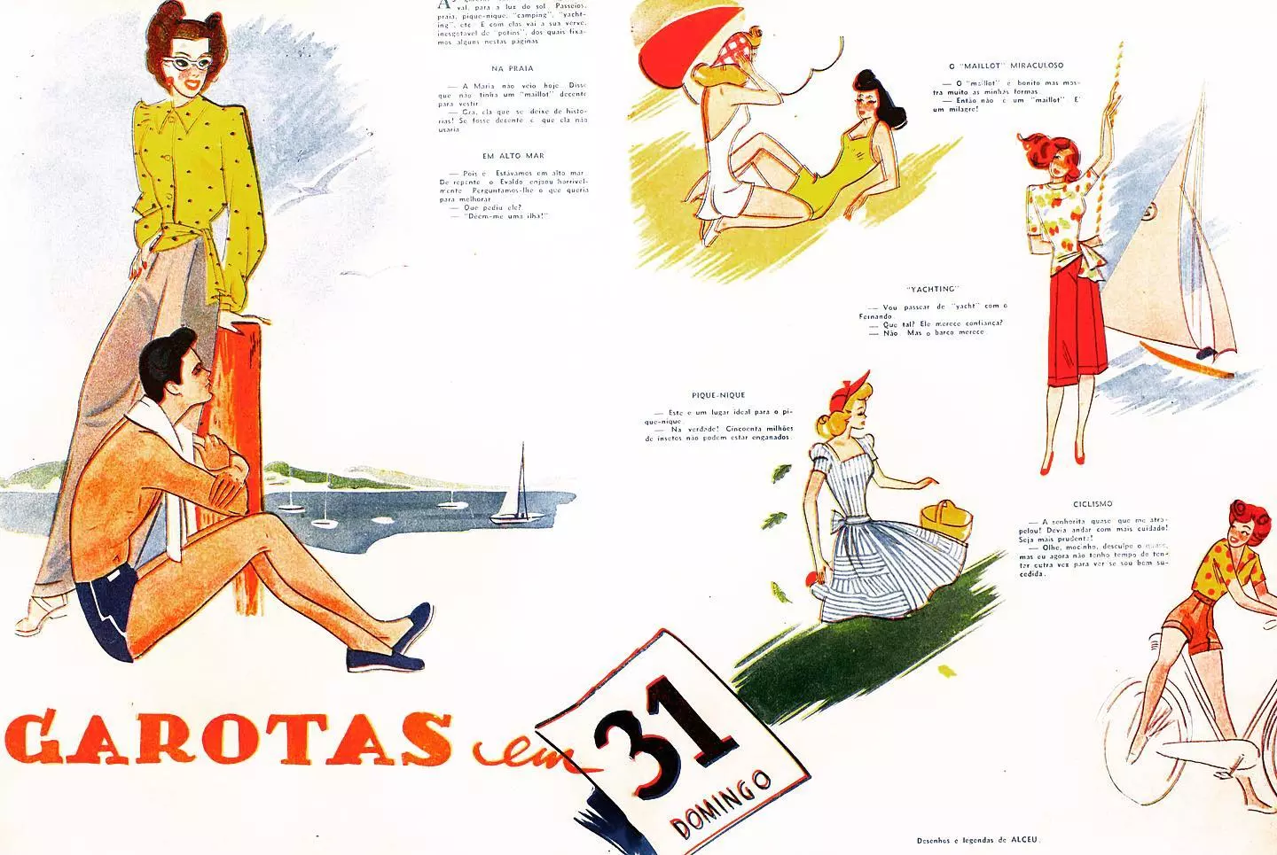 Ilustração de Alceu Penna para "O Cruzeiro", em 1943. 