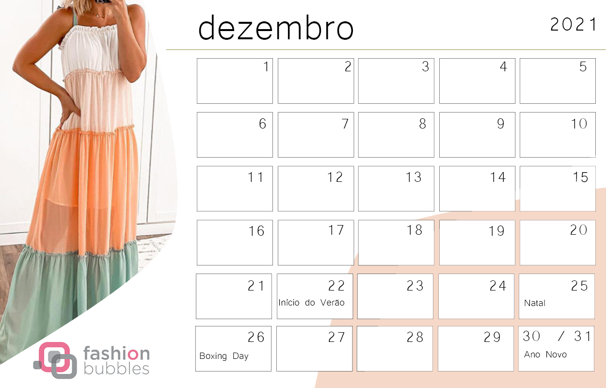 Calendário Fashionista 2021 - Dezembro 