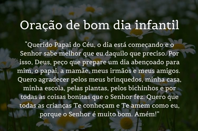foto de campo de margaridas com oração de bom dia infantil