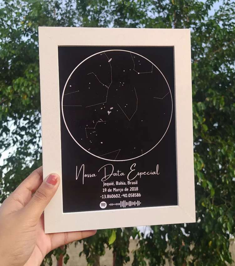 Mapa estelar personalizado para presente de Dia dos Namorados
