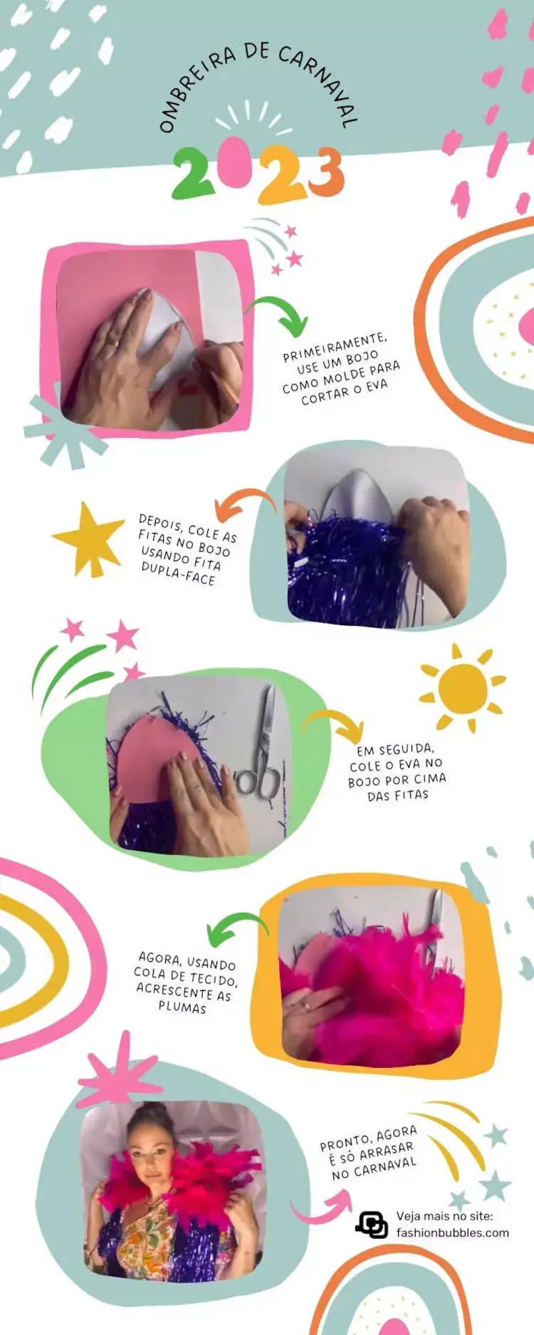 Como fazer ombreira de carnaval.