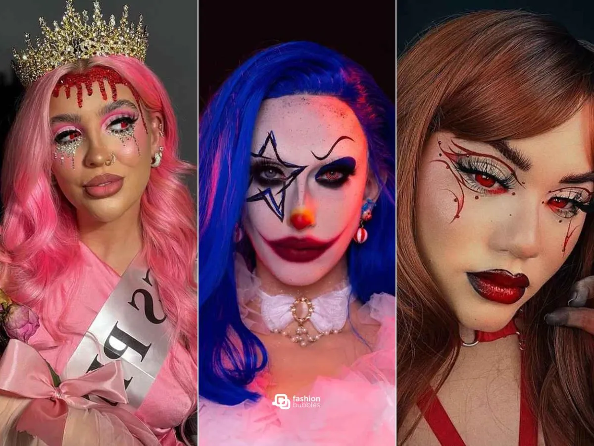 montagem com 3 fotos de fantasias de halloween