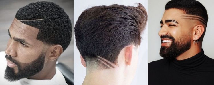 três opções de corte com risco de navalha