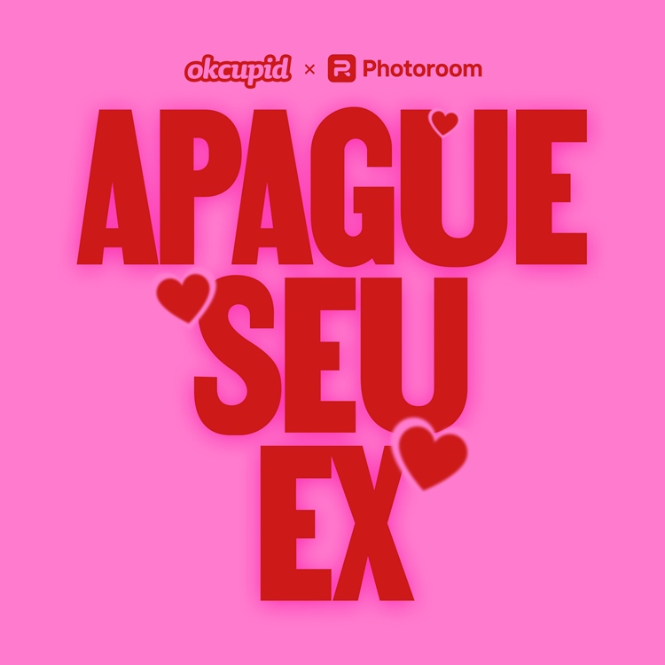 Apague seu ex escrito de vermelho em fundo cor-de-rosa