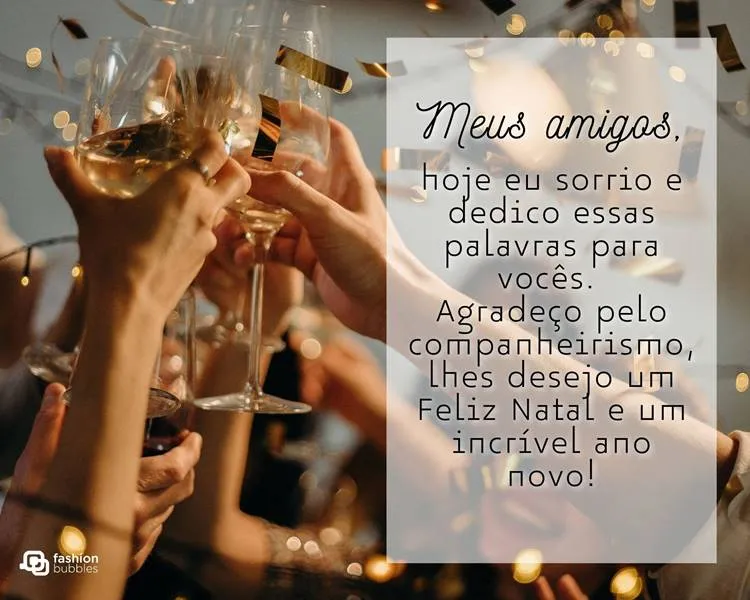 Foto com frase sobre fim de ano.