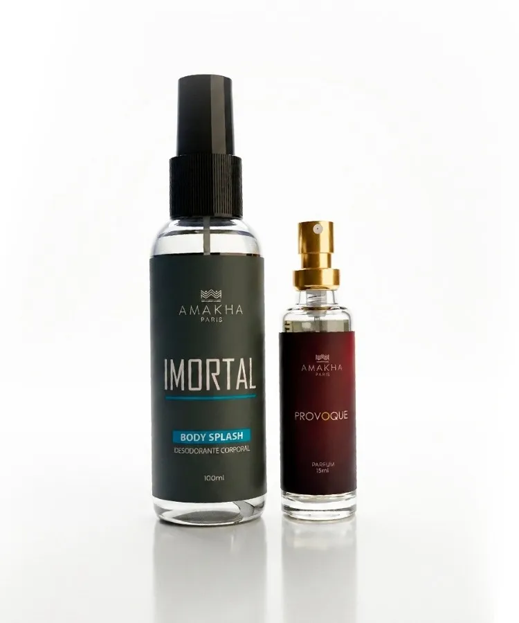 Body splash IMORTAL e perfume PROVOQUE, lançamentos da Amakha Paris