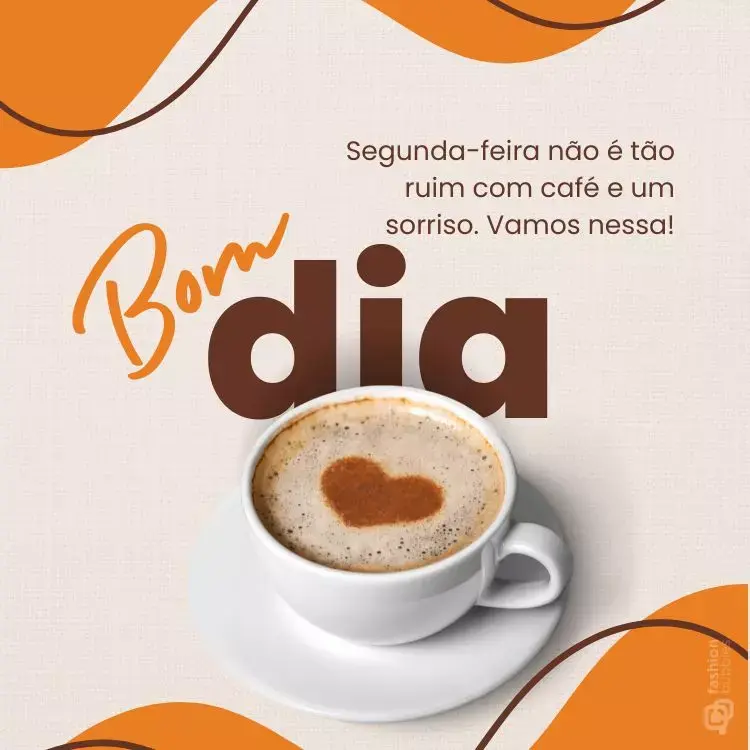 Frase de bom dia em foto de xícara de café