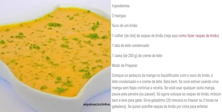 Creme de Manga Com Limão.