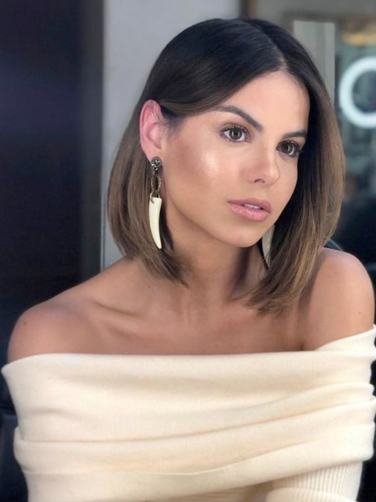 Stephany Brito com cabelo em chanel repicado