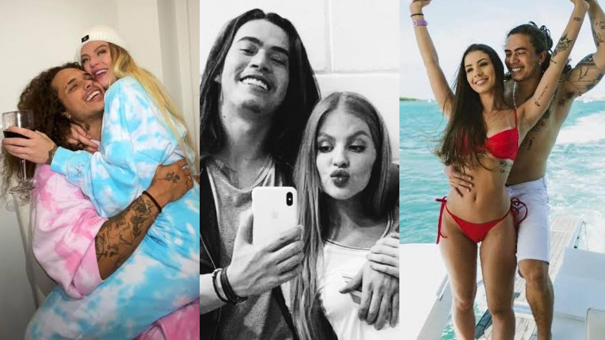 Luísa e Whindersson foram casados entre 2018 e 2020. Vitão e Maria são os parceiros atuais do ex-casal (montagem: Fashion Bubbles)