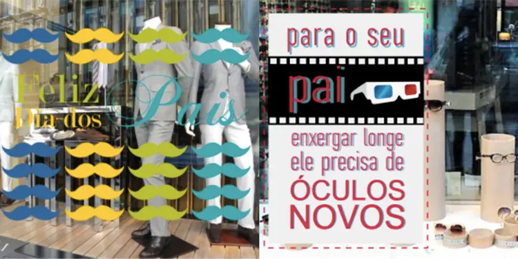 Dia dos pais vitrines - ideias de adesivos