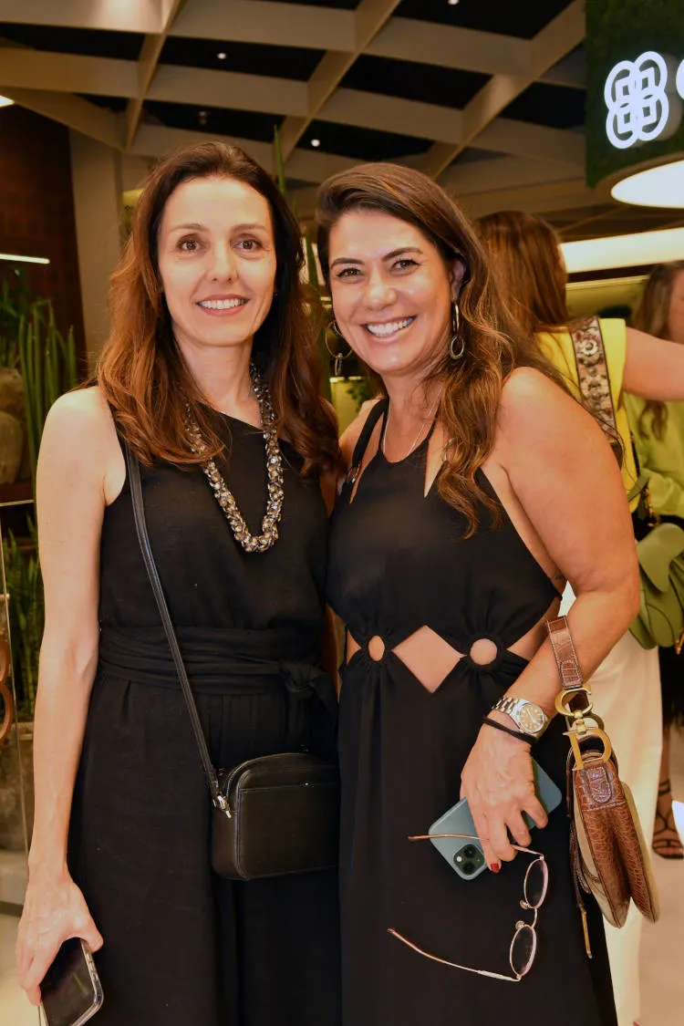 Cristina Bava e Verinha e Braga na inauguração da Organne.