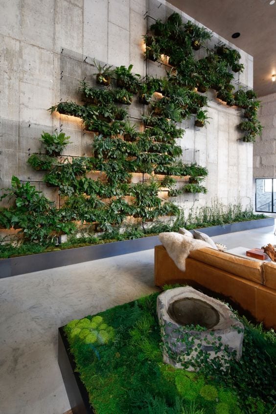Jardim vertical na sala