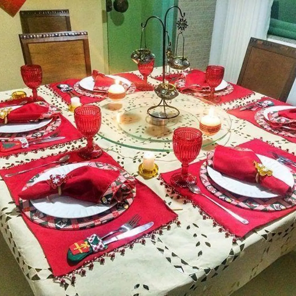 Toalha de mesa ceia de Natal.