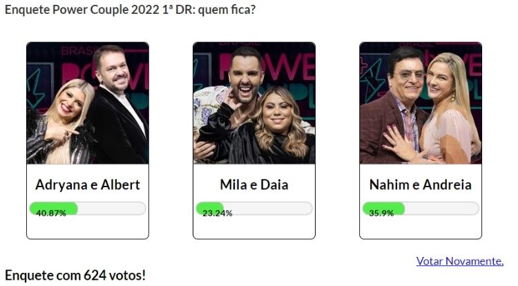 Enquete Fashion Bubbles 1ª DR Power Couple 2022