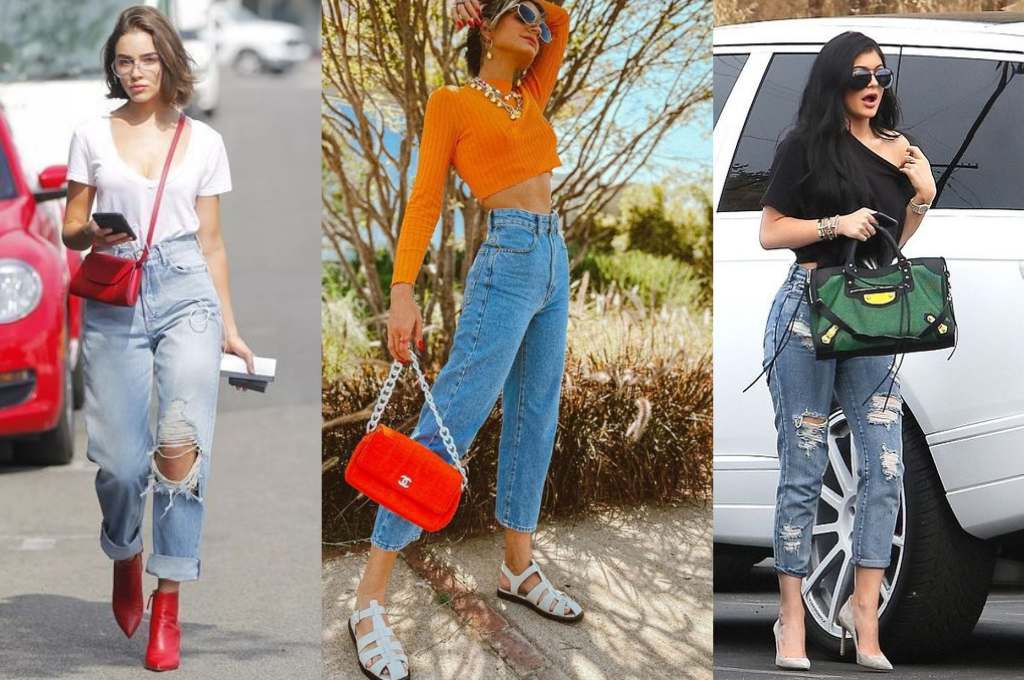 calça mom jeans acessórios