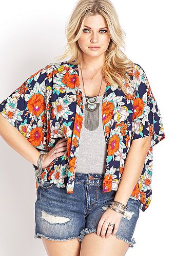 look plus size com terceira peça