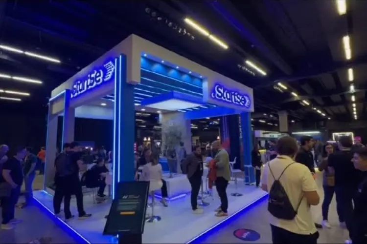 Foto de stand em evento de inteligência artificial