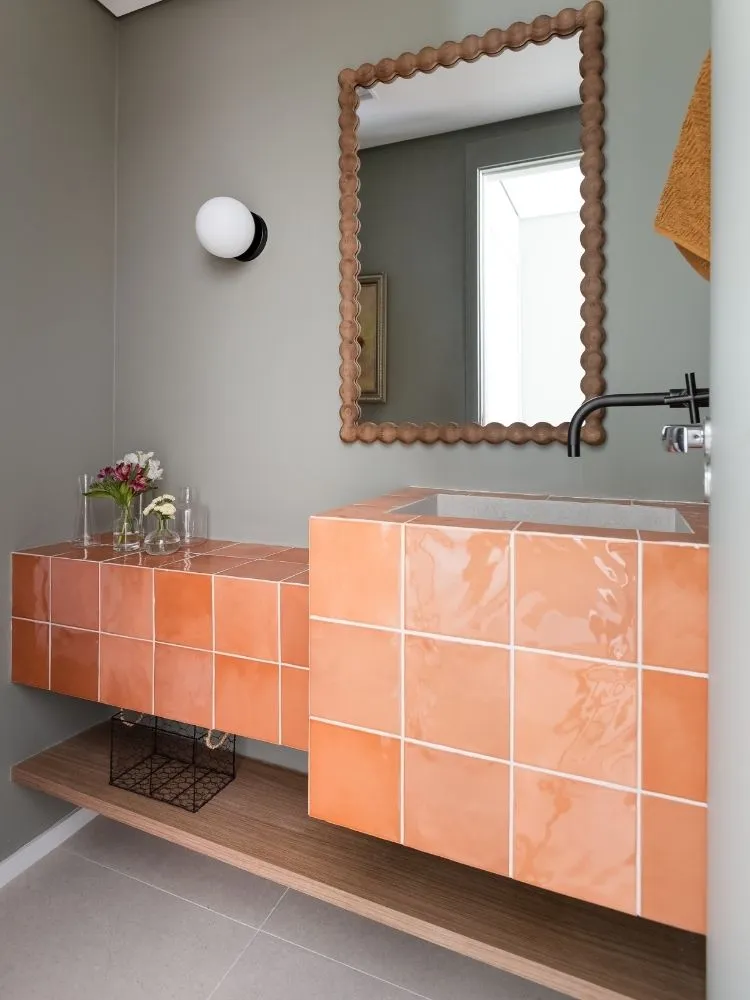 Lavabo decorado de apartamento de 113 m²