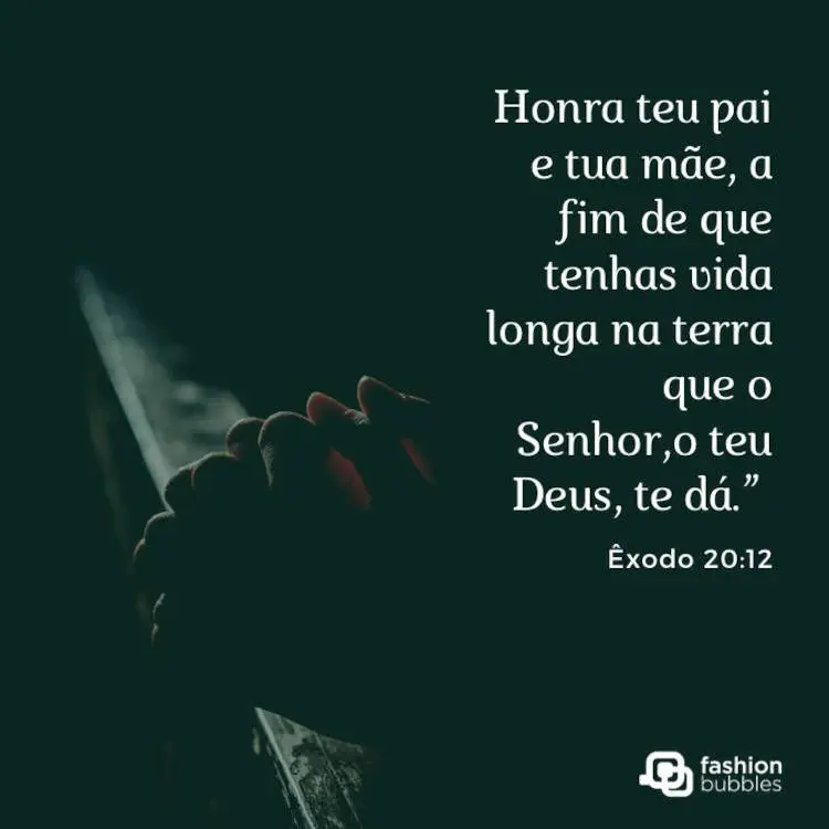 Frase sobre honrar pai e mãe Frase bíblica de família