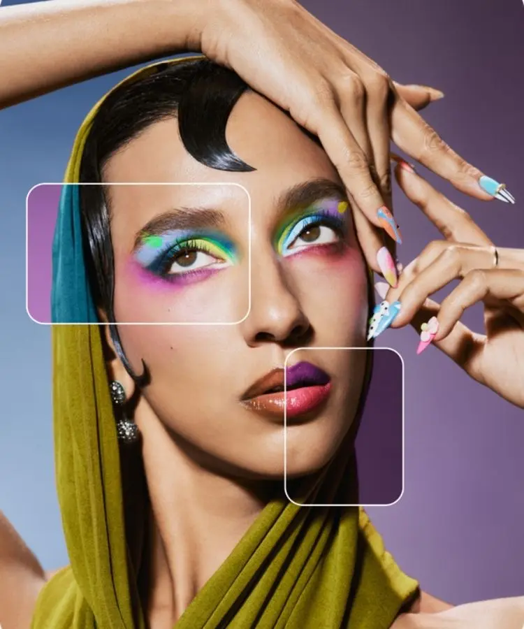 Pessoa com maquiagem na estética Beleza sem regras, uma das tendências de moda e beleza para 2026 do Pinterest Predicts