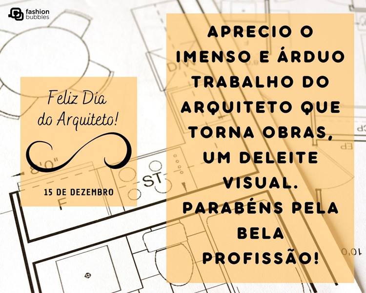 Foto com frase sobre o Dia do Arquiteto.
