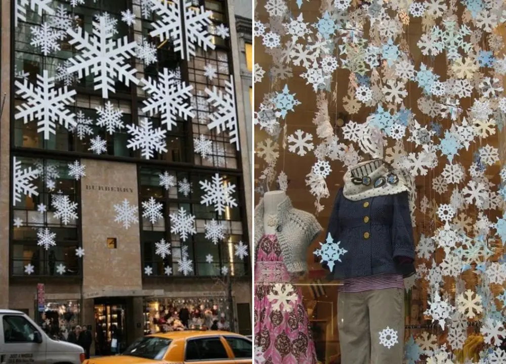 Vitrine de Natal branca Burberry