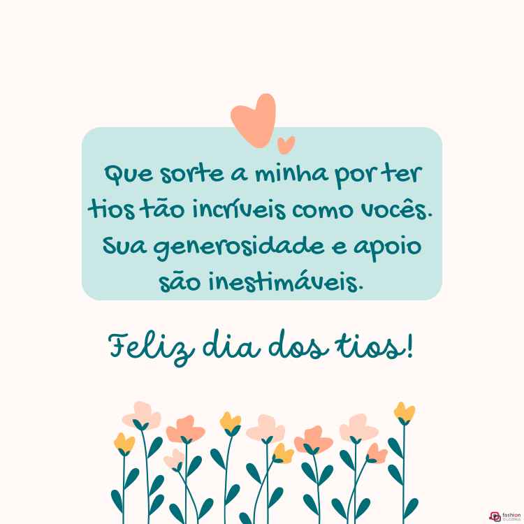 Que sorte a minha por ter um tio tão incrível como você. Sua generosidade e apoio são inestimáveis.