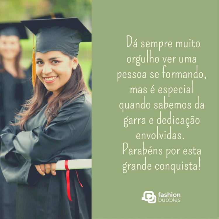 Orgulho da pessoa formada
