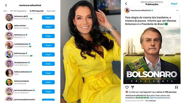 Mônica Carvalho fã de Bolsonaro.