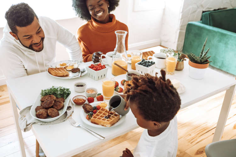 café da manhã em família