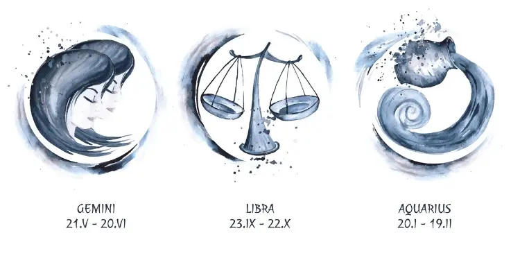 Desenho de signos de fogo em cinza aquarela