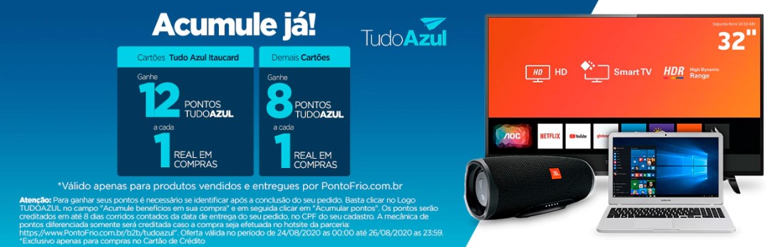 promoção da tudo azul - acumular milhas