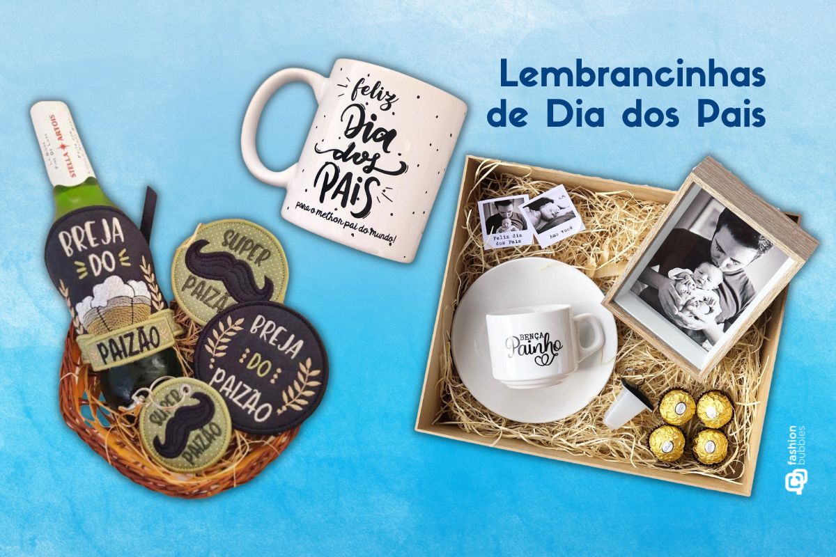 montagem com 3 opções de lembrancinhas para o Dia dos Pais