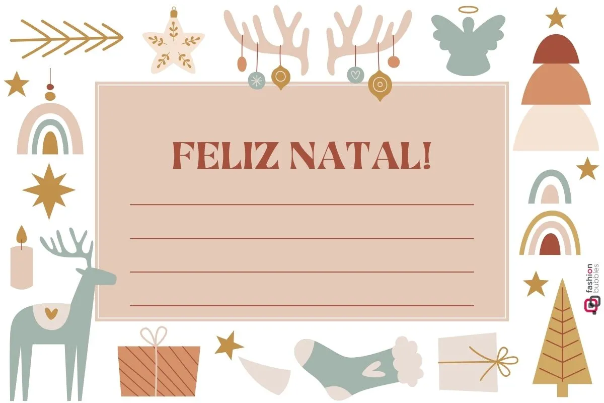 Cartão de Natal para imprimir sem mensagem