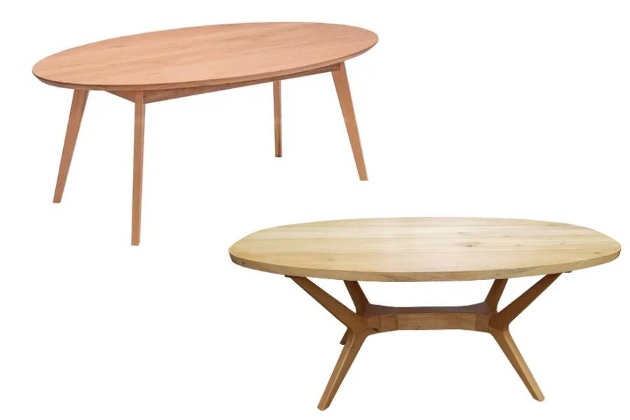 Modelos de mesa de madeira.