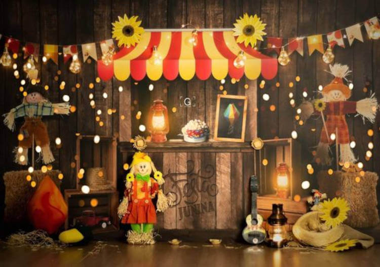 Vitrine com papelão de fundo.