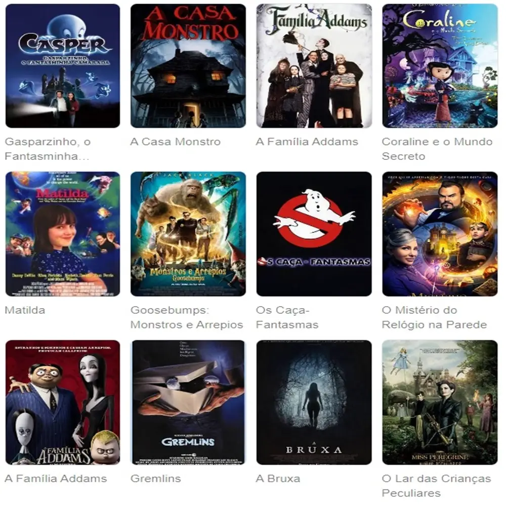 opções de filmes para Halloween. Filmes para Halloween.