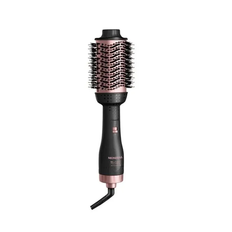 Escova secadora Mondial preta e rose