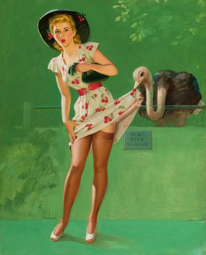Ilustração pin-up de Art Frahm. Ilustração pin-up de Art Frahm.