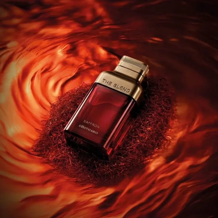 The Blend Amber Saffron do Boticário, um dos lançamentos de beleza de junho de 2026