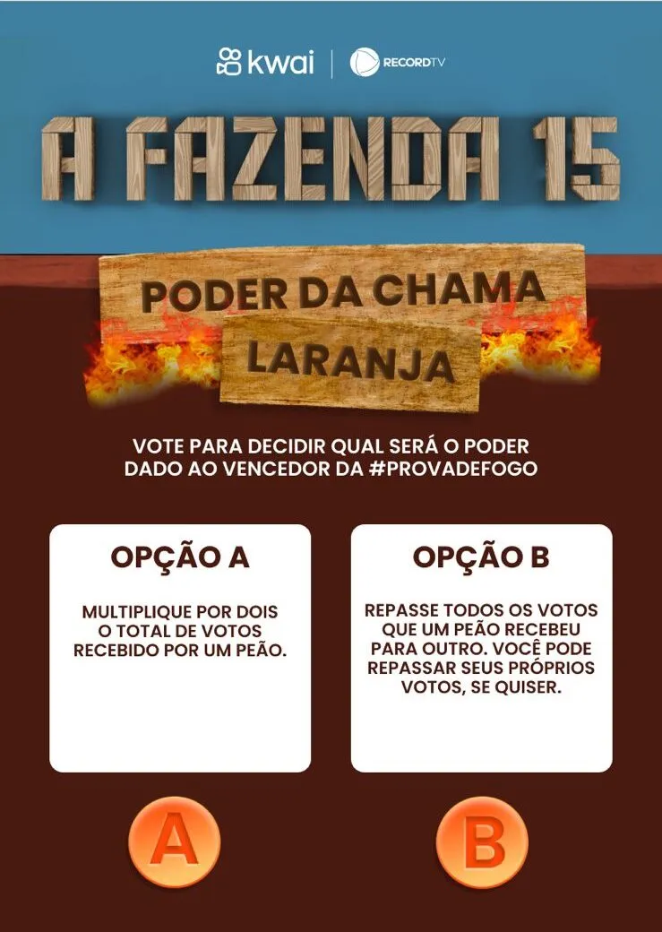 enquete com opções do poder da chama