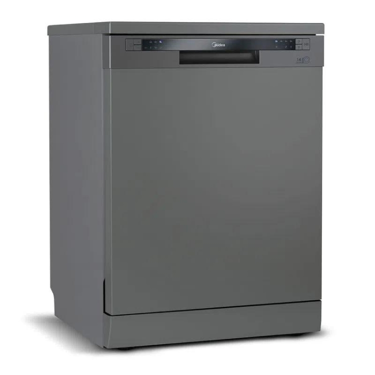 Lava-louças Midea cinza, com detalhes em preto