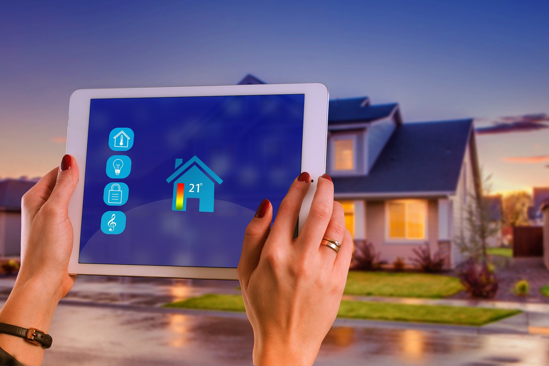 casa inteligente controlada por tablet Tecnologia 5G
