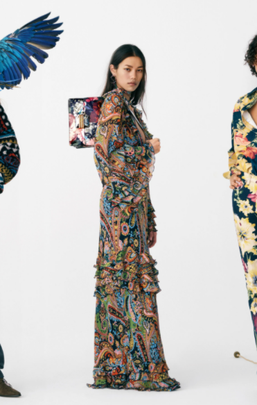 Vestido robe longue com estampa paisley